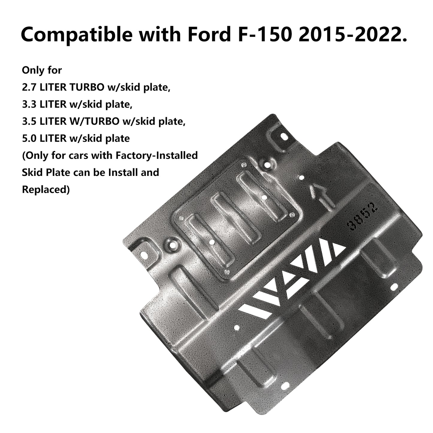 ETL INDUSTRIES FL3Z-5D032-D Engine Splash Shield Lower Front Splash Guard for 2015-2022 Ford F-150 2.7L 3.3L 3.5L 5.0L