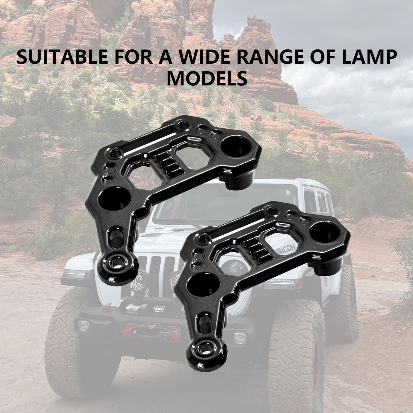 ETL INDUSTRIES Dual Light Hood Mounting Brackets, A-Pillar LED Fog Ditch Light Pod Brackets for 2018-2024 Jeep Wrangler JL JLU Gladiator JT