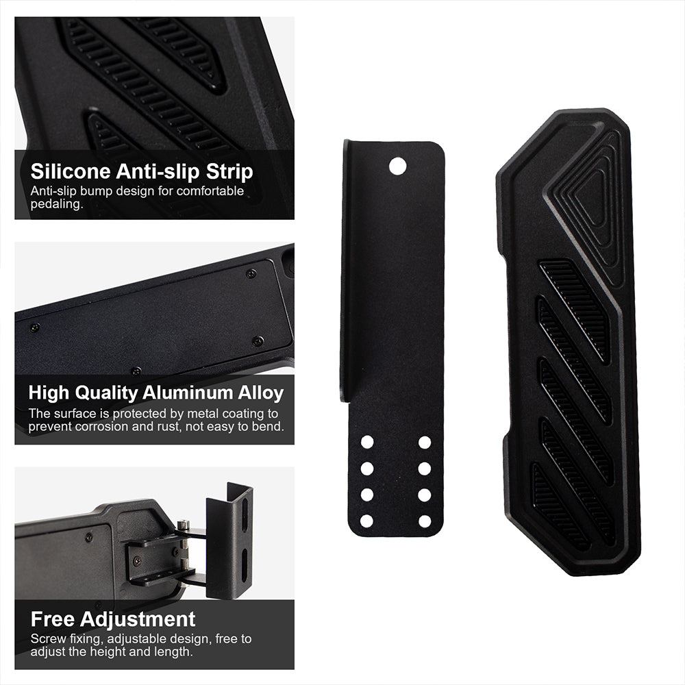 ETL INDUSTRIES Dead Pedal Left Foot Rest Pad for Jeep Wrangler JL JLU/Gladiator JT 2018 2019 2020 2021 2022 2023 2024 Driver Side Kick Panel Pads Cover Aluminum Anti-Slip Adjustable Pedals