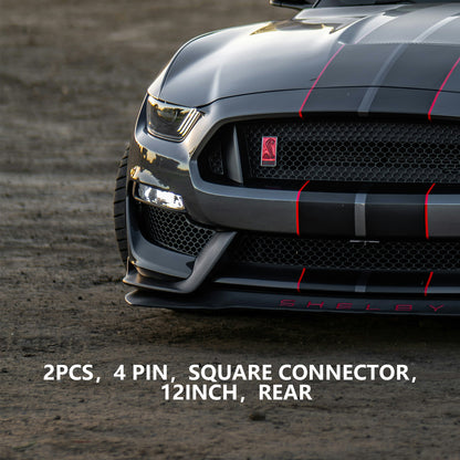 ETL INDUSTRIES 2Pcs 12IH 4 Pin Oxygen Sensor Extension Harness Wires for 2011-2017 Ford Mustang GT and V6 Square Connector Rear