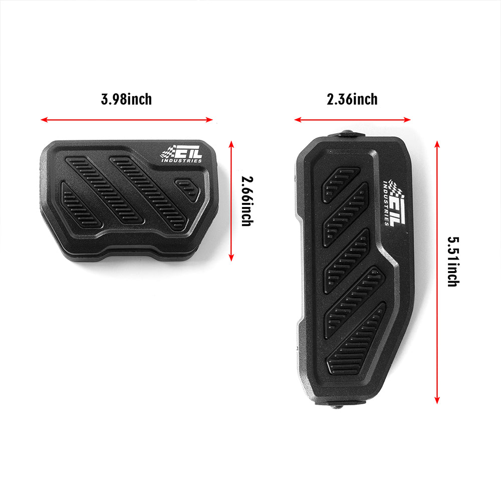 ETL INDUSTRIES Gas Brake Pedal Covers for Jeep JL/JT 2018-2025 – Aluminum Anti-Slip Pedal Pads, 2Pcs