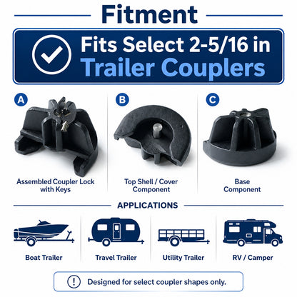 Proven Locks S175 Trailer Coupler Lock – 2 5/16-Inch Heavy Duty Anti-Theft Hitch Lock for Trailer, Boat & RV