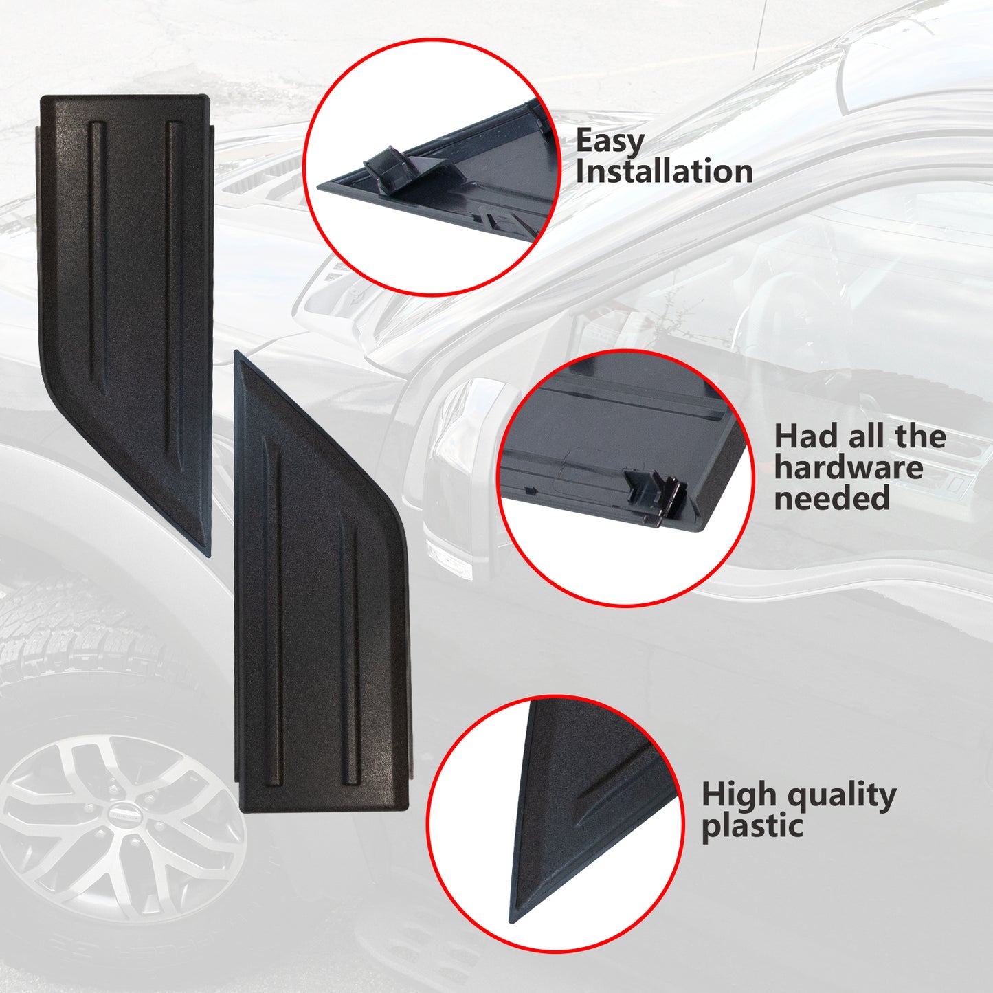 ETL INDUSTRIES Bumper Guard Cap Cover Inserts for Ford F150 2021-2023, Not For Harley Edition, SVT Models, ML3Z-17E810-AA, ML3Z-17E811-AA