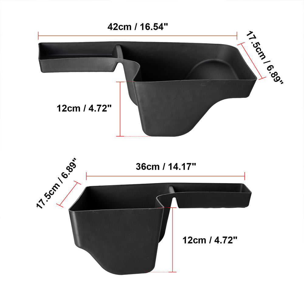 ETL INDUSTRIES Wheel Well Trunk Organizers Storage for 2018-2023 Jeep Wrangler JL JLU Rear Left & Right Side Interior Accessories Storage Bin Box Tray Black
