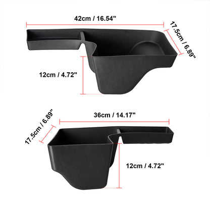 ETL INDUSTRIES Wheel Well Trunk Organizers Storage for 2018-2023 Jeep Wrangler JL JLU Rear Left & Right Side Interior Accessories Storage Bin Box Tray Black