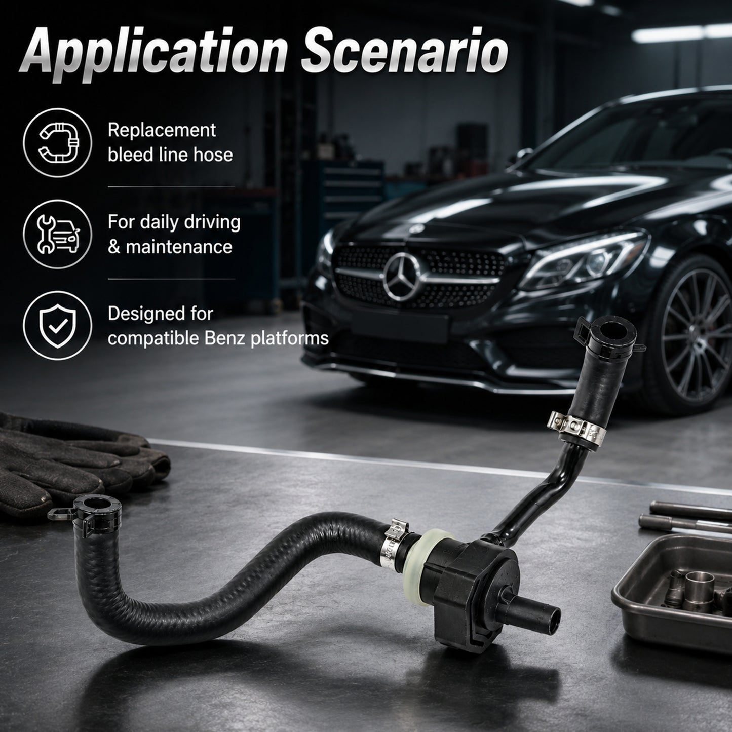 ETL INDUSTRIES Bleed Line Hose for Mercedes C E GLC Class – Replaces 2740187301, M274 Engine