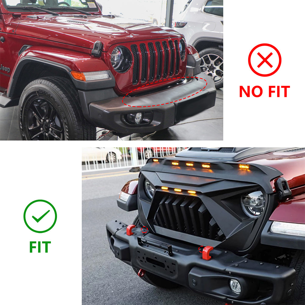 ETL INDUSTRIES Front Steel Brush Guard Fits 2019-2023 for Jeep Gladiator JT & 2018-2023 for Jeep Wrangler JL JLU Rubicon Bumper Steel Bar Grille Brush Guard