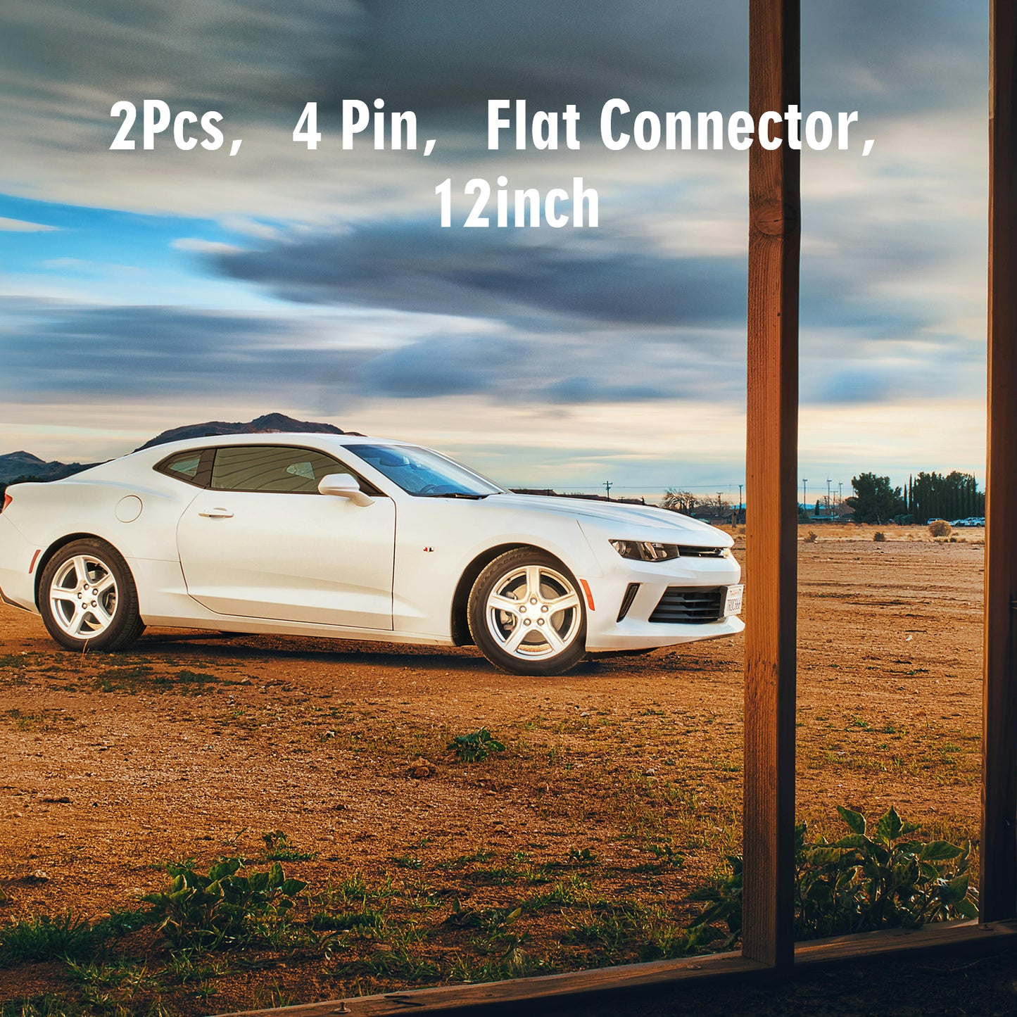 ETL INDUSTRIES 2Pcs 12IH 4 Pin Oxygen Sensor Extension Harness Wires for Chevy Camaro 6.2L 2016-2024 Manual Transmission Flat Connector, Black