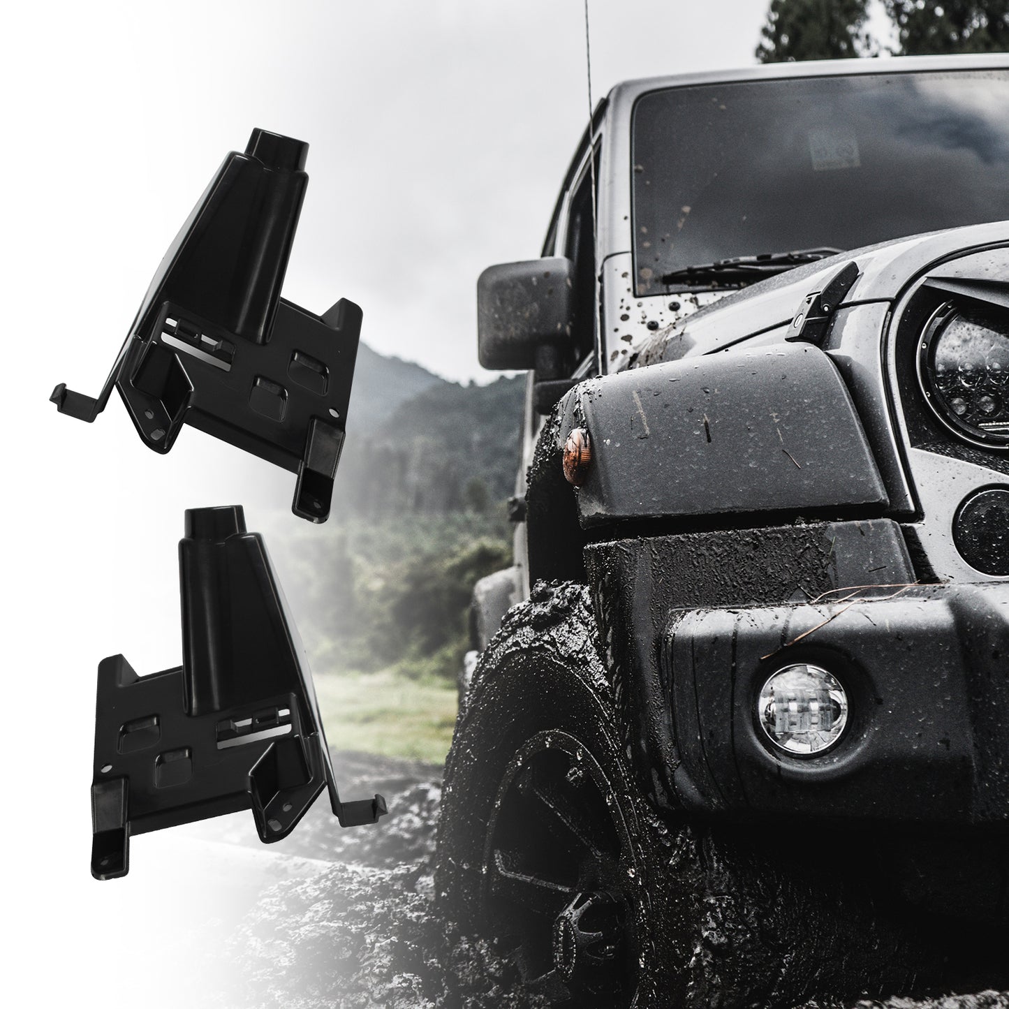 ETL INDUSTRIES Tail Light Brackets Rear Light Mount Kits Tail Lamp Holder for Jeep Wrangler JL 2018-2024