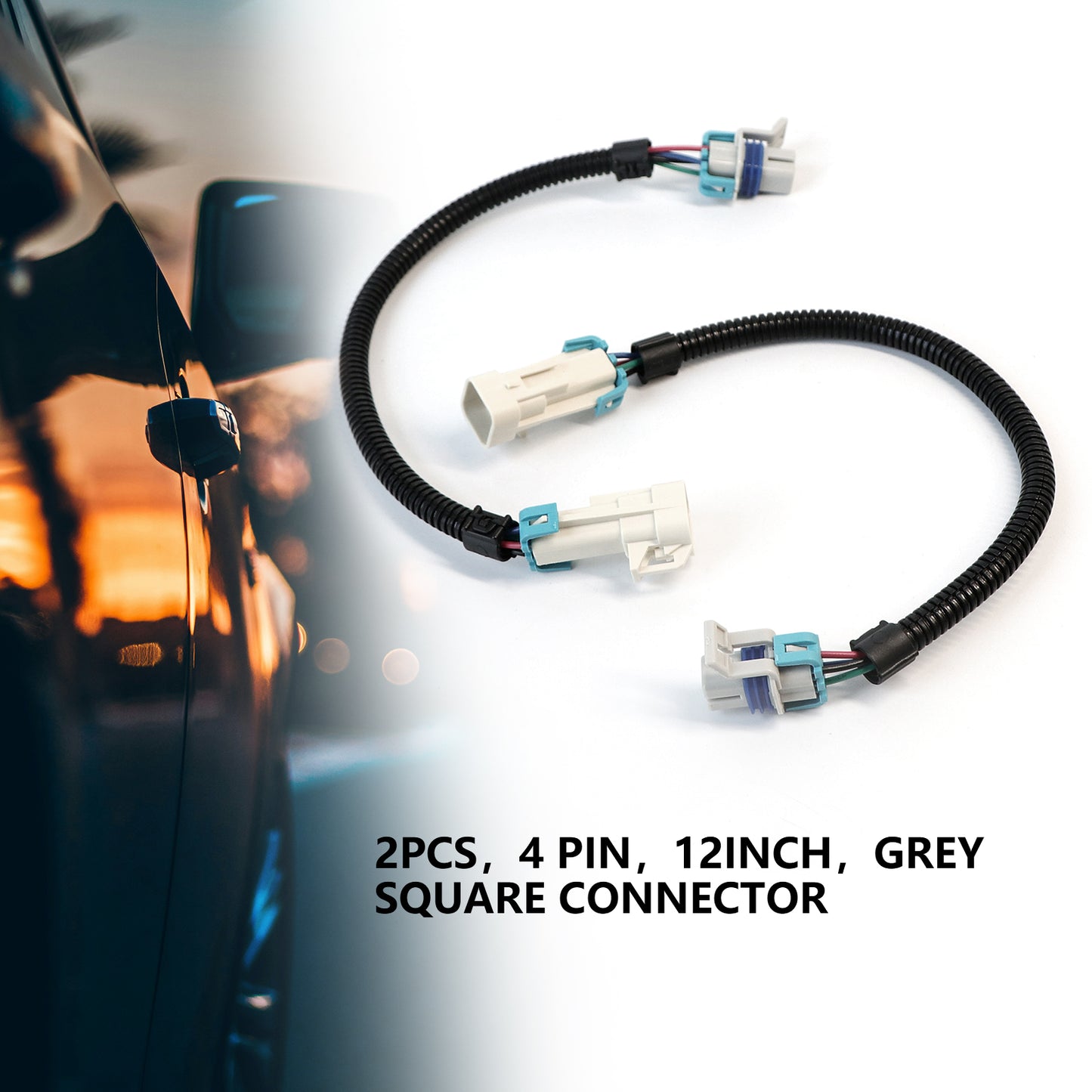 ETL INDUSTRIES 2Pcs 12IH 4 Pin O2 Oxygen Sensor Extension Harness Wires for LS1 LS2 04-06 GTO CTS-V 12IH 2008-2009 G8 GT V8 2004 LS1/LS6 Corvette 2004-2006 LS1/LS2 GTO 2004-2005 LS6 CTS-V Front Only