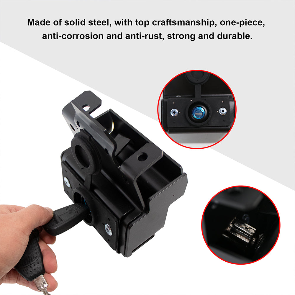 ETL INDUSTRIES Hidden Hood Lock Kit Solid Steel for 2007-2017 Jeep Wrangler JK JKU Unlimited 2/4 Door Anti-Theft Hood Catch Latches Locking with 2 Keys