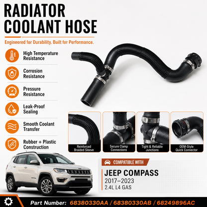 ETL INDUSTRIES Coolant Hose for Jeep Compass 2017-2022 2.4L – Replaces 68297843AC
