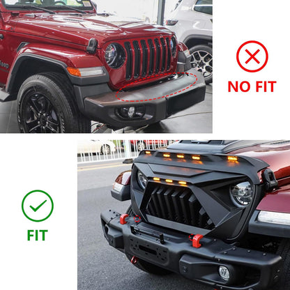 ETL INDUSTRIES Front Steel Brush Guard Fits 2019-2023 for Jeep Gladiator JT & 2018-2023 for Jeep Wrangler JL JLU Rubicon Bumper Steel Bar Grille Brush Guard (high)