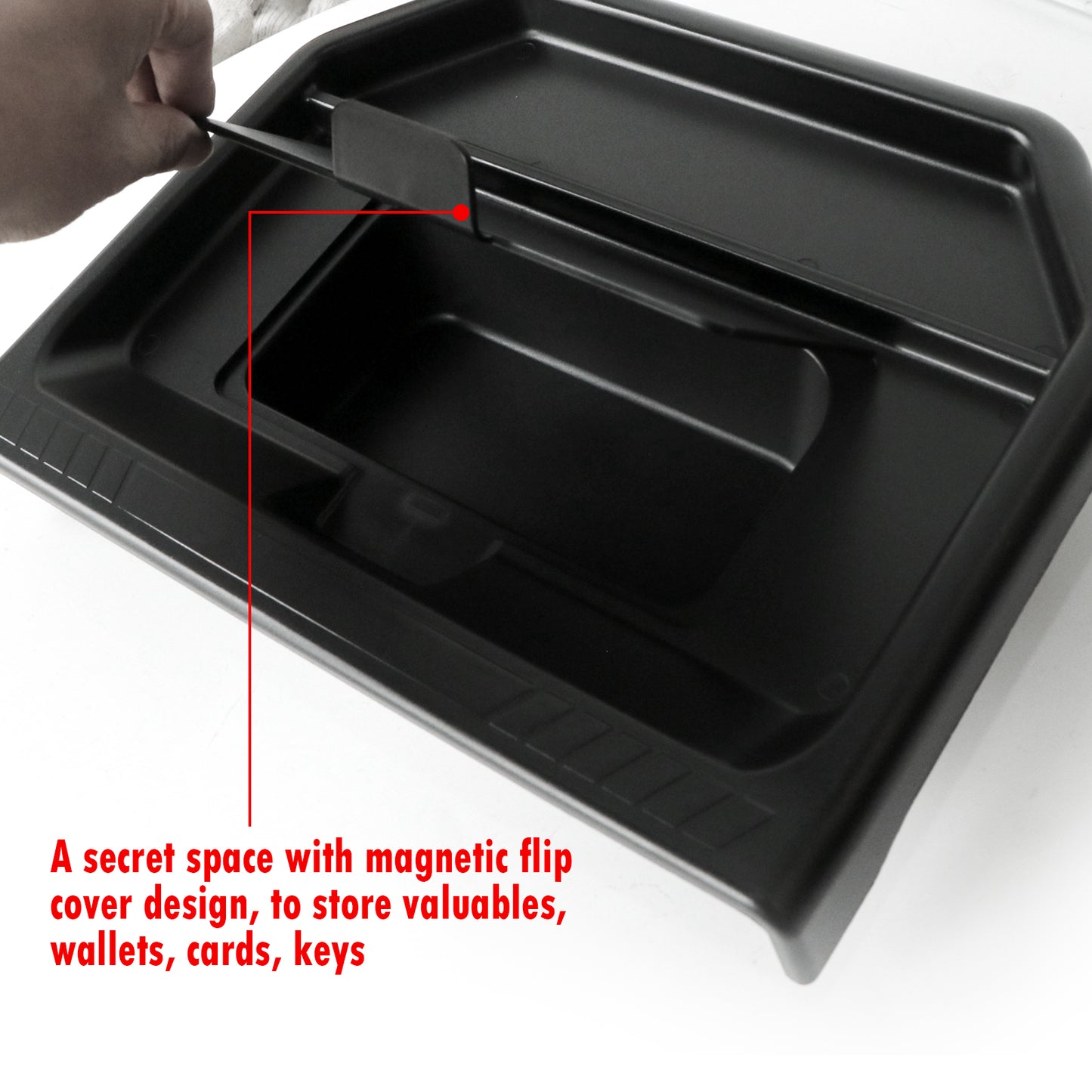 ETL INDUSTRIES Dashboard Storage Organizer for Ford Maverick 2025 2026 – Center Console Insert Tray with Magnetic Lid Hidden Compartment, Anti-Slip