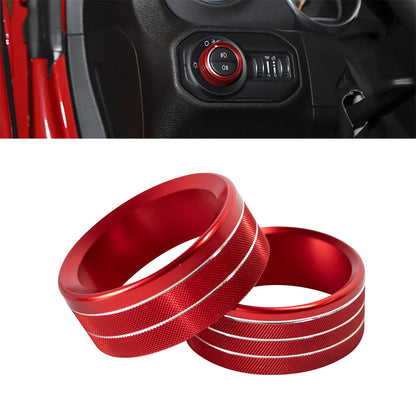 ETL INDUSTRIES Air Conditioner Switch Knob Cover Headlight Knob Cover AC Button Trims for Jeep Wrangler 2018-2023 JL JLU & 2020-2023 Gladiator