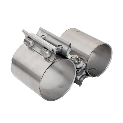 ETL INDUSTRIES 2.5 Inch Exhaust Clamp, Butt Joint Clamp Sleeve Coupler 304 Stainless Steel, 4 Pcs
