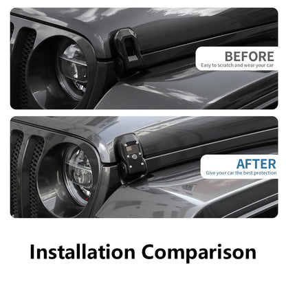 ETL INDUSTRIES Locking Hood Latches with Keys for 2018-2024 Jeep Wrangler JL/Gladiator JT Hood Latch Cover Catch Buckle Lock Kit with USA Flag