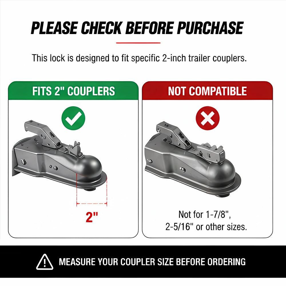 Proven Locks S175 Trailer Coupler Lock – 2-Inch Heavy Duty Anti-Theft Hitch Lock for Trailer, Boat & RV