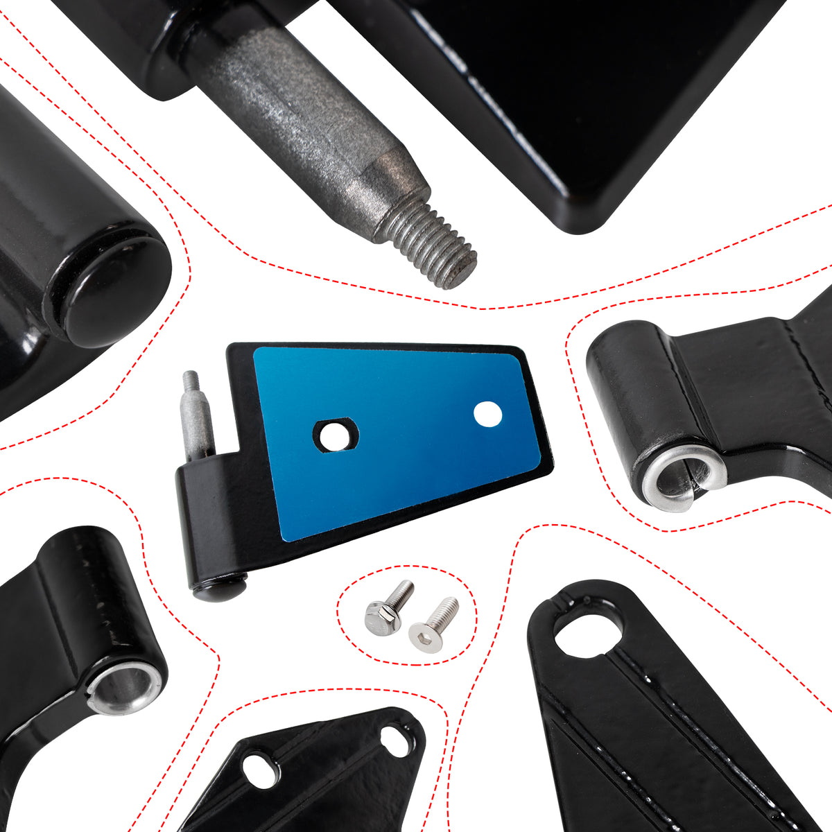 Door Hinge Kit for Jeep Wrangler JK/JKU 2007-2018 – 8Pcs Interior & Exterior Hinges (2-Door, Black)