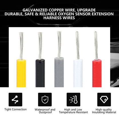 ETL INDUSTRIES 2Pcs 12IH 4 Pin O2 Oxygen Sensor Extension Harness Wires for 1987-2009 Ford Mustang 4.6L, 5.0L, 351W Circular Connector