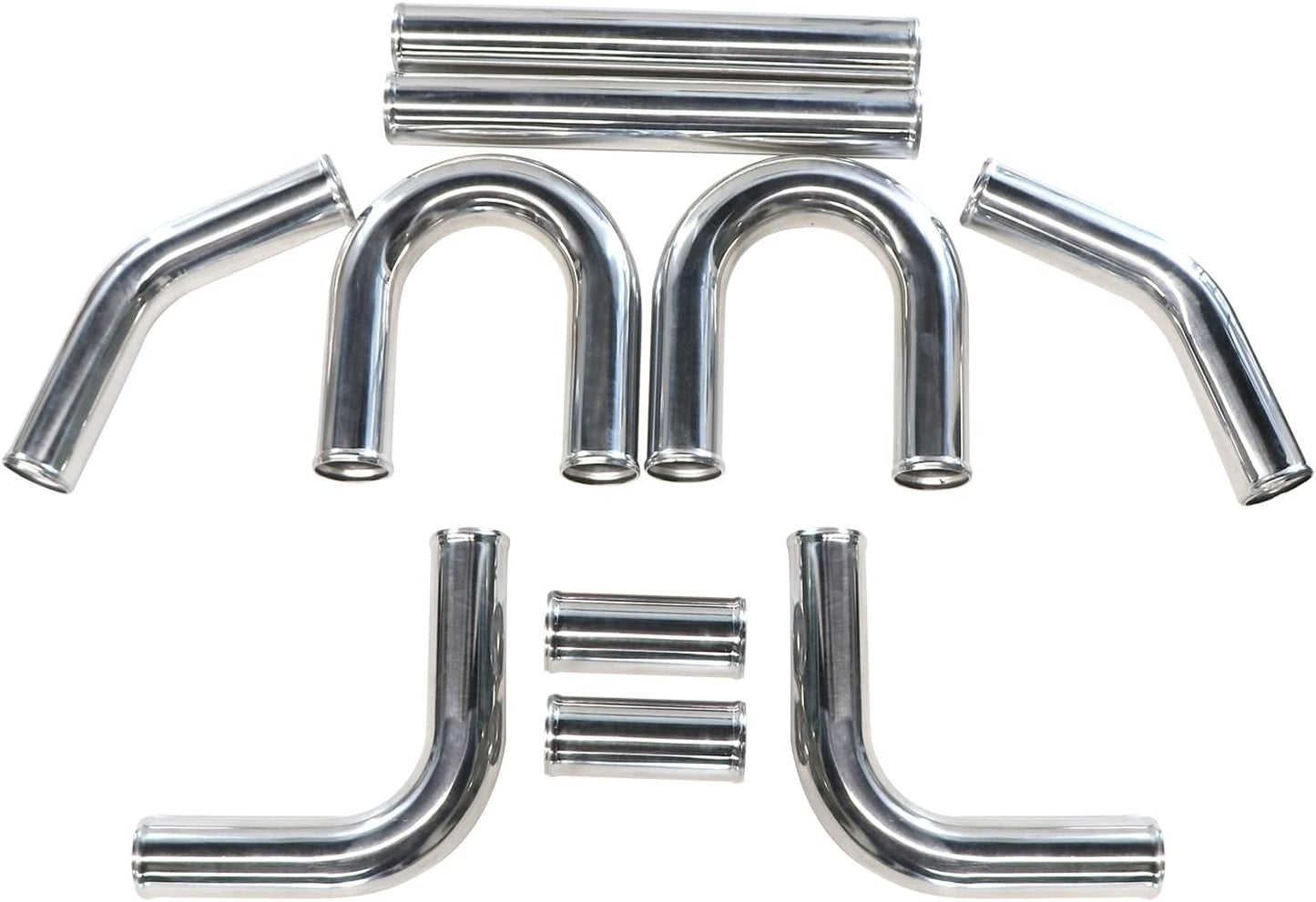 ETL INDUSTRIES 2.75-Inch Aluminum Intercooler Piping Kit, 10PCS Universal DIY Tube Set