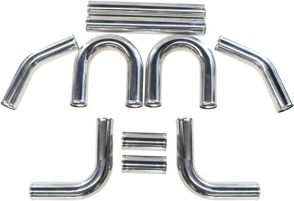 ETL INDUSTRIES 2.75-Inch Aluminum Intercooler Piping Kit, 10PCS Universal DIY Tube Set