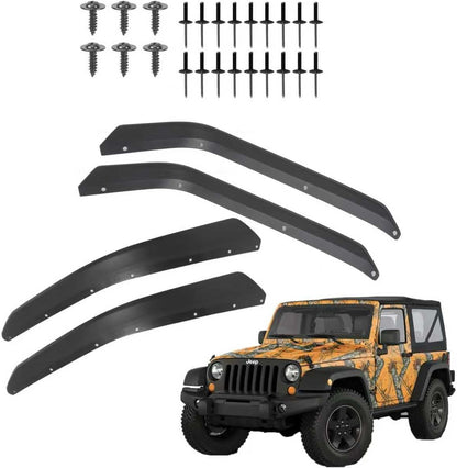 ETL INDUSTRIES Fender Flare Extensions for Jeep Wrangler JK JKU 2007-2018 – Factory Widened, Impact Resistant ABS Plastic (4Pcs Set)