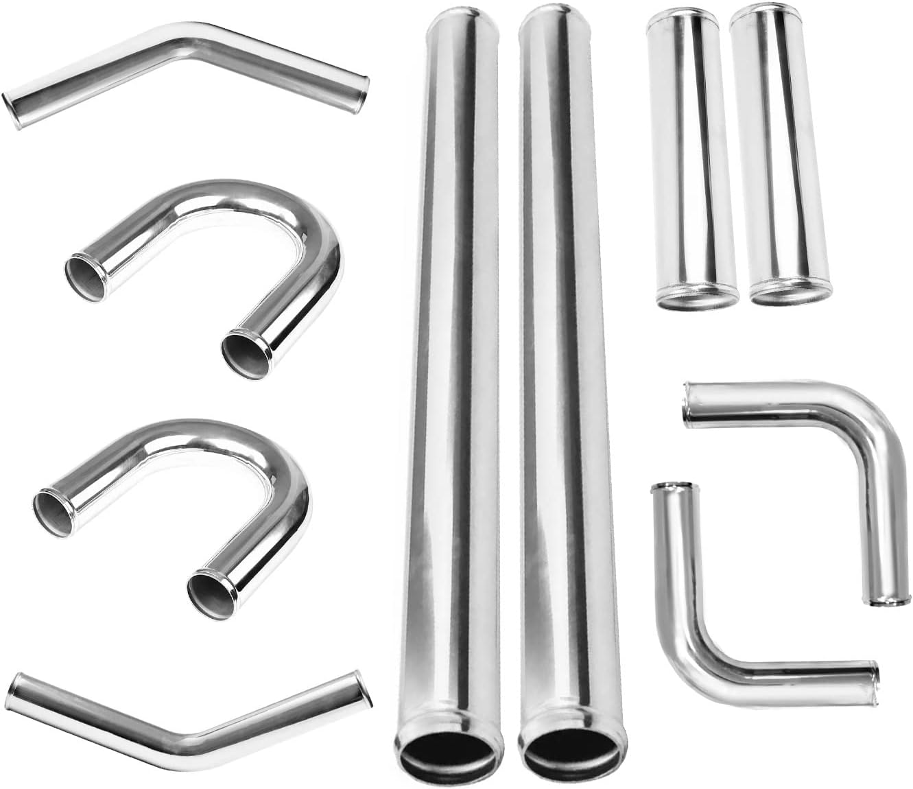 ETL INDUSTRIES 2.75-Inch Aluminum Intercooler Piping Kit, 10PCS Universal DIY Tube Set