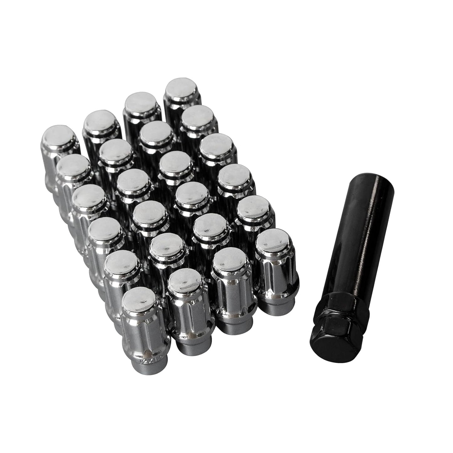 ETL INDUSTRIES M12x1.5 Spline Lug Nuts for Toyota Tacoma 4Runner – 24 Pcs Extended Closed End, 60° Cone, with Socket Key