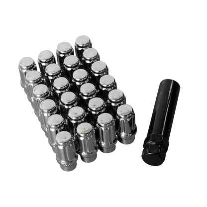 ETL INDUSTRIES M12x1.5 Spline Lug Nuts for Toyota Tacoma 4Runner – 24 Pcs Extended Closed End, 60° Cone, with Socket Key