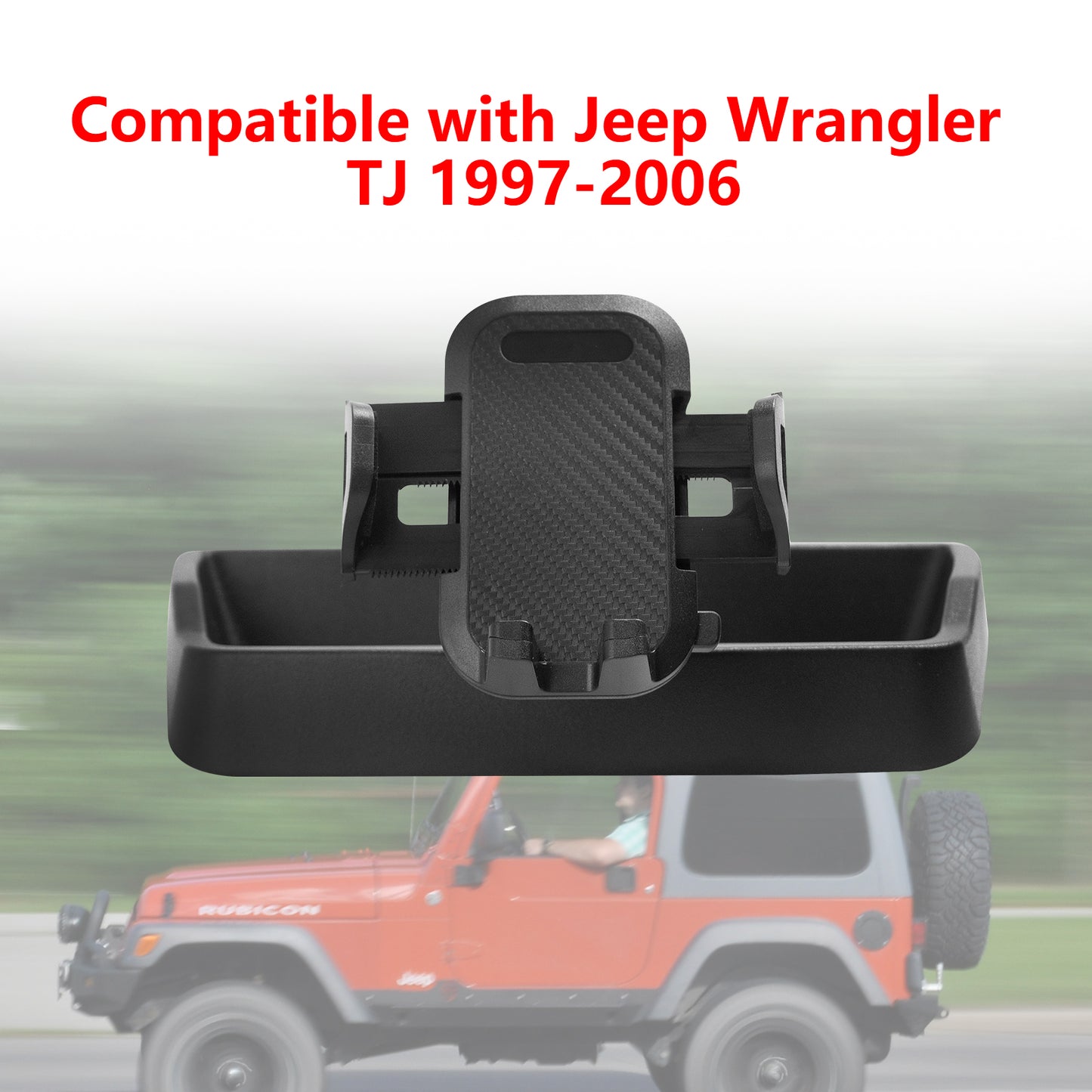 ETL INDUSTRIES Phone Holder Compatible with Jeep Wrangler TJ 1997-2006, Interior Accessories Dashboard Mount Cell Phone Storage Tray