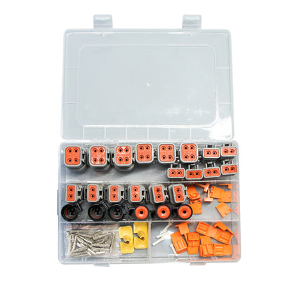 Deutsch DTP DTHD Connector Kit – 1 2 4 Pin, 12-16AWG Solid Pins, Waterproof, with Removal Tool (102 Pcs)