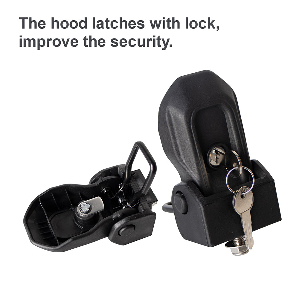ETL INDUSTRIES Locking Hood Latches with Keys Fits 2018 2019 2020 2021 2022 2023 2024 for Jeep Wrangler JL/Gladiator JT Anti-Theft Hood Latch Cover Catch Buckle Lock Kit Black (2PCS)