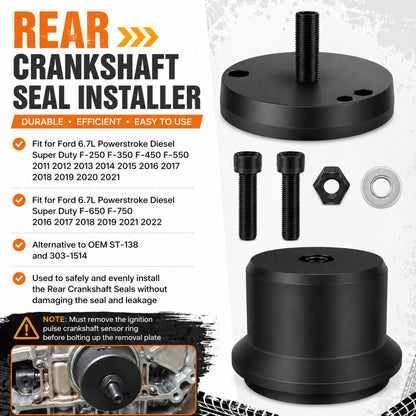ETL INDUSTRIES Crankshaft Seal Tool Kit for Ford 6.7L Powerstroke – Front & Rear Remover Installer Set, 4-Piece