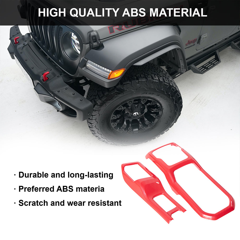 ETL INDUSTRIES Gear Shift Panel Trim Cover Carbon Fiber for Jeep Wrangler JL JLU/Gladiator JT 2018 2019 2020 2021 2022 2023 Decoration Interior Gearshift Panel Handbrake Cover Trim (Red)