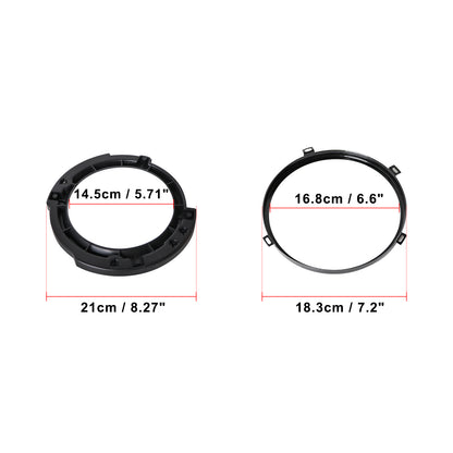 ETL INDUSTRIES 7 Inch Headlight Mounting Bracket Assembly Set with Round Headlight Metal Ring for 2007-2017 Jeep Wrangler JK