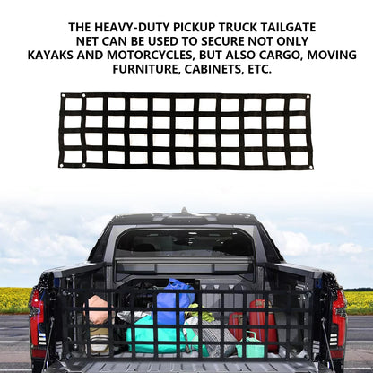 ETL INDUSTRIES 60'' x 18'' Tailgate Net for Pickup Truck Bed, Heavy Duty Tailgate Cargo Netting for Full Size Truck, Chevrolet, Ford, Toyota, GMC, Jeep