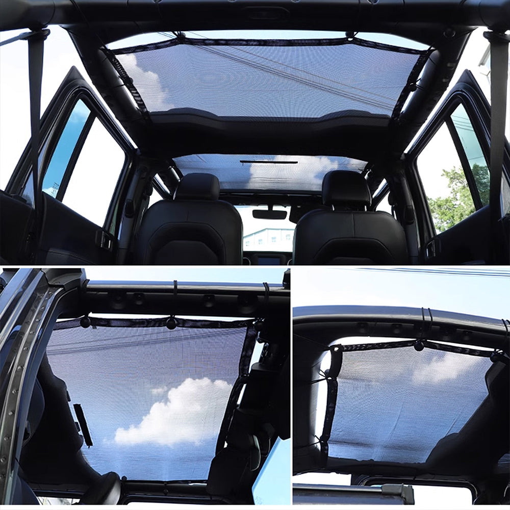 ETL INDUSTRIES Mesh Sunshade Bikini Top for Jeep Wrangler 2018-2024 JL Unlimited 4 Door Soft Top Cover UV Sun Protection Sun Shade Roof, Front & Rear (Classic)