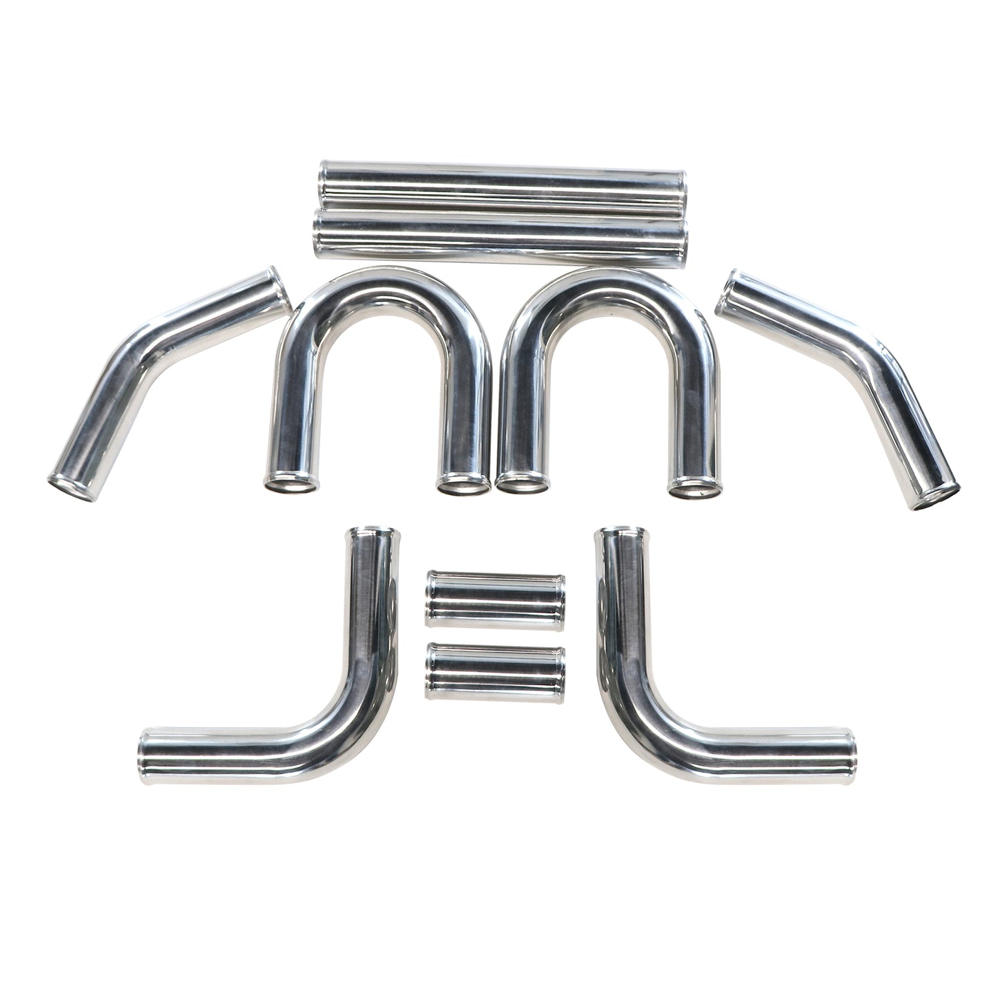 10PCS 3" Aluminum Intercooler Piping Kit, Universal DIY Custom Pipe Straight & U-Bend Elbow Tube Kits