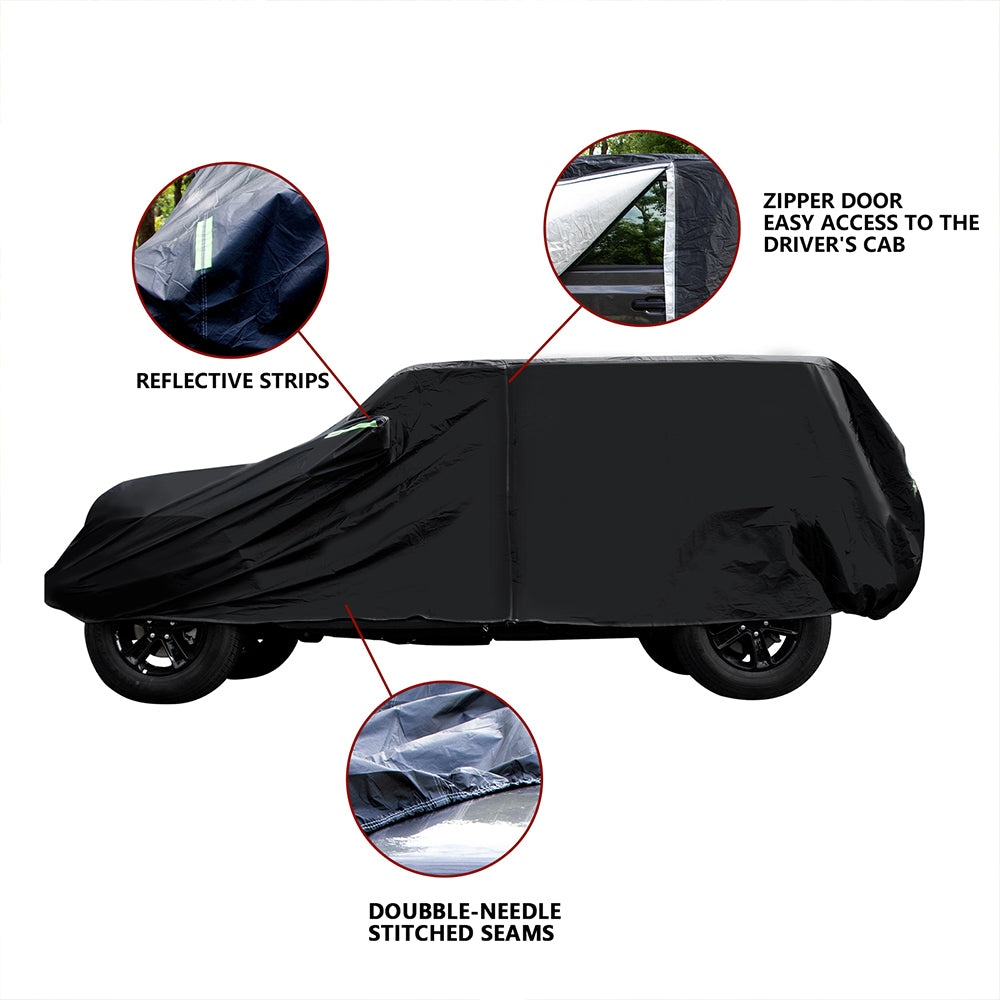 ETL INDUSTRIES Thickened Car Cover for Jeep Wrangler Waterproof 4 Door, Outdoor Full Exterior for Jeep Covers Fits JK JL TJ YJ CJ (Jeep Wrangler Cover -4D, Silver)