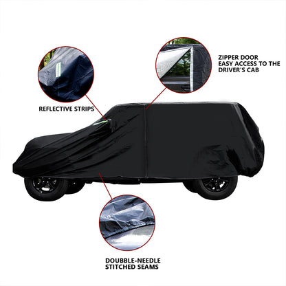 ETL INDUSTRIES Thickened Car Cover for Jeep Wrangler Waterproof 4 Door, Outdoor Full Exterior for Jeep Covers Fits JK JL TJ YJ CJ (Jeep Wrangler Cover -4D, Silver)