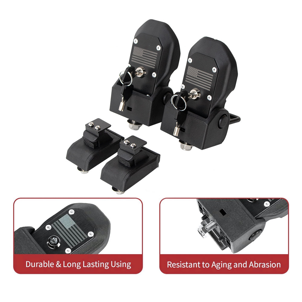 ETL INDUSTRIES Locking Hood Latches with Keys for 2018-2024 Jeep Wrangler JL/Gladiator JT Hood Latch Cover Catch Buckle Lock Kit with USA Flag