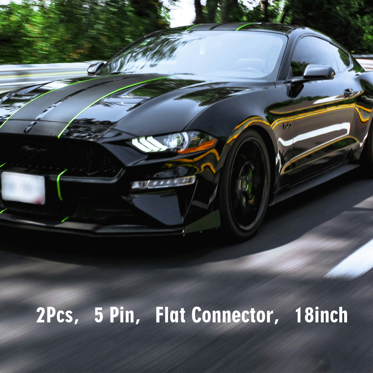 ETL INDUSTRIES 2Pcs 18IH 5 Pin Oxygen Sensor Extension Harness Wires for Ford Mustang GT 2018-2024 Flat Connector