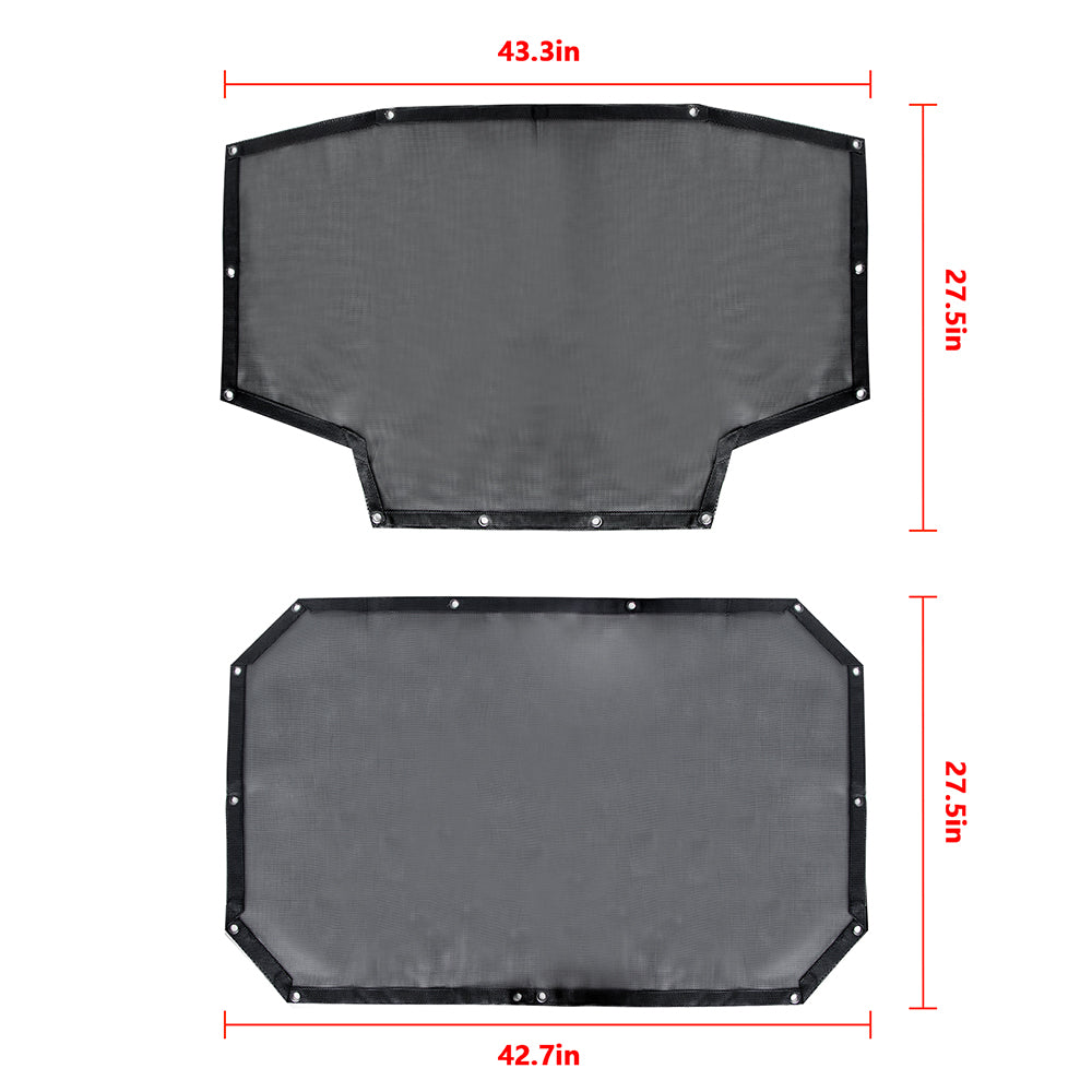 ETL INDUSTRIES Mesh Sunshade Bikini Top for Jeep Wrangler JK Unlimited 2007-2018 4 Door Soft Top Cover UV Sun Protection Sun Shade Roof, Front & Rear
