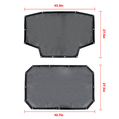ETL INDUSTRIES Mesh Sunshade Bikini Top for Jeep Wrangler JK Unlimited 2007-2018 4 Door Soft Top Cover UV Sun Protection Sun Shade Roof, Front & Rear
