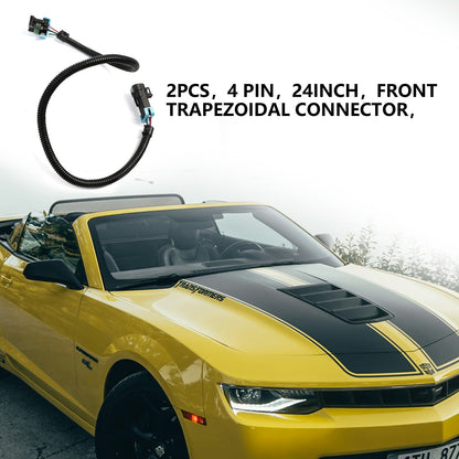 ETL INDUSTRIES 2Pcs 24IH 4 Pin O2 Oxygen Sensor Extension Harness Wires for LS2 LS3 LS7 2005-2013 C6 Corvette 2010-2013 Camaro Trapezoidal Connector Front