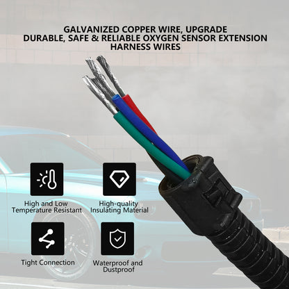 ETL INDUSTRIES 2Pcs 24IH 4 Pin Oxygen Sensor Extension Harness Wires for Jeep Dodge Ram 1500 Dakota Durango Viper SRT8, Dodge 5.7L, 6.1L, 6.4L 2005-2024 Square Connector