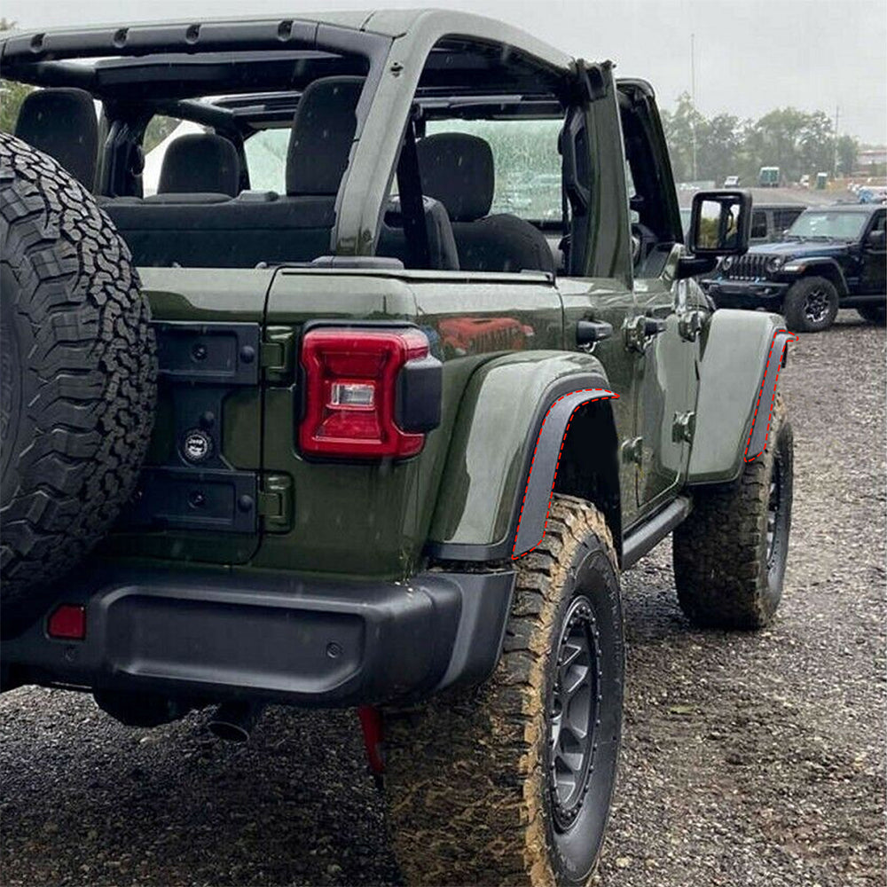 ETL INDUSTRIES Front & Rear Fender Flares Extensions Set Fits 2018-2024 for Jeep Wrangler JL JLU Unlimited Rubicon 2/4 Doors Wheel Fender Liner (Fit High Clearance Fender Flares)