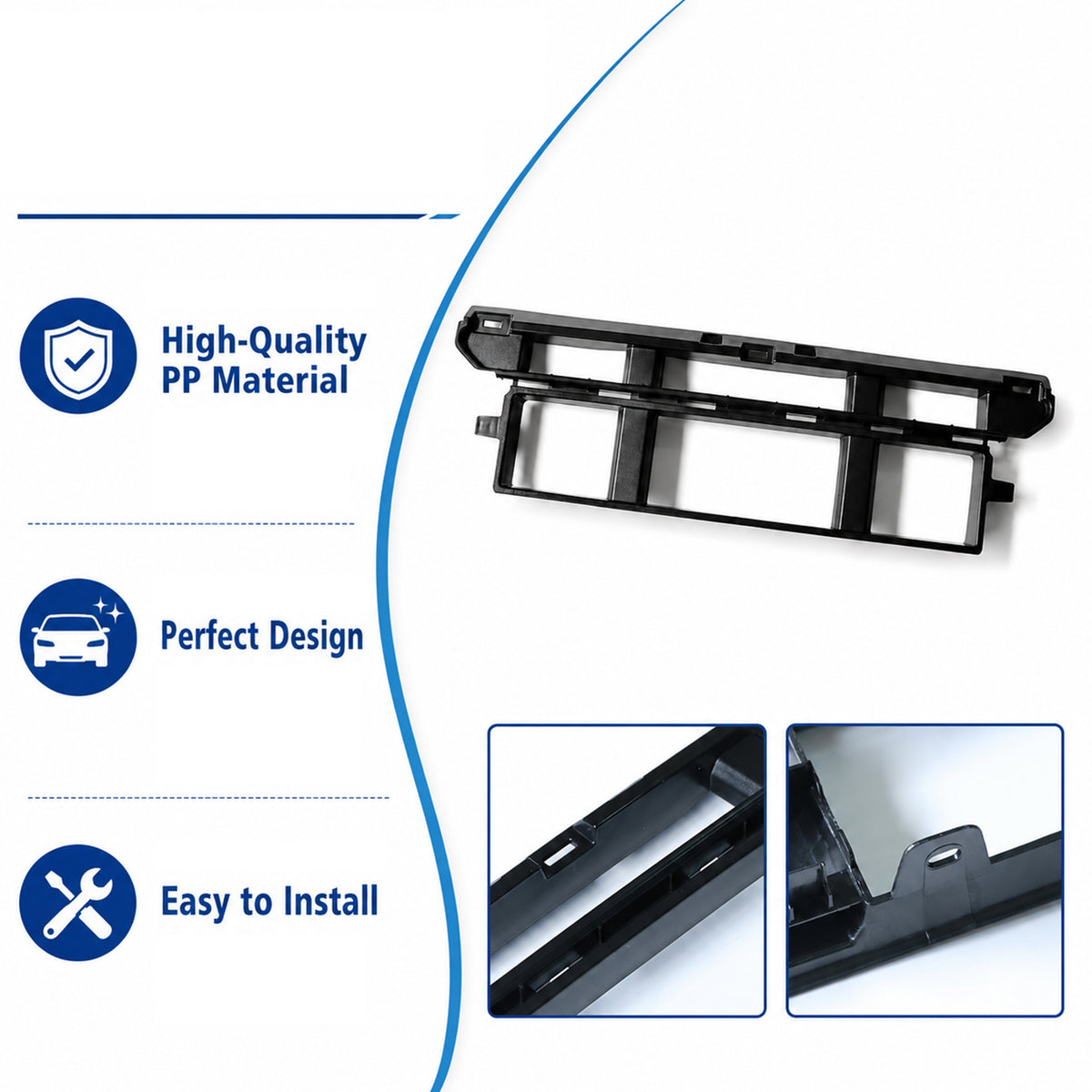 Front Bumper Cover Grille for 2024-2025 Ford F-150 – Lower Center Mesh Grille Guard (Not for Lightning/Raptor)