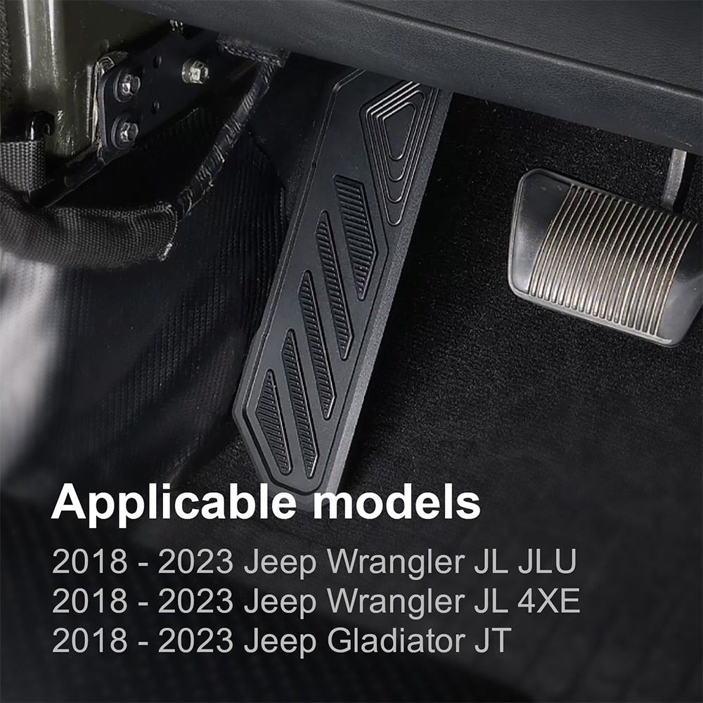 ETL INDUSTRIES Dead Pedal Left Foot Rest Pad for Jeep Wrangler JL JLU/Gladiator JT 2018 2019 2020 2021 2022 2023 2024 Driver Side Kick Panel Pads Cover Aluminum Anti-Slip Adjustable Pedals